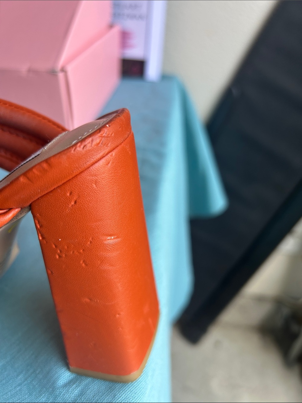Steve Madden Orange Double Padded Strap Heeled Sandals - Picture 6 of 7